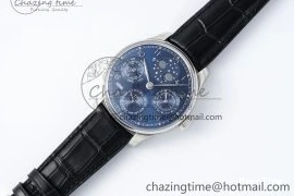 MIROTIME 0323 Bold Portugieser Perpetual Calendar SS 5033 APSF 1:1 Best Edition Blue Dial on Black Leather Strap A52610 Clone 7041
